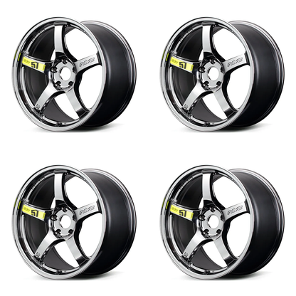 (set of 4) Gram Lights 57CR Rays Black Metal Coat | 17x7.0" +38mm | 5x114.3mm Wheel