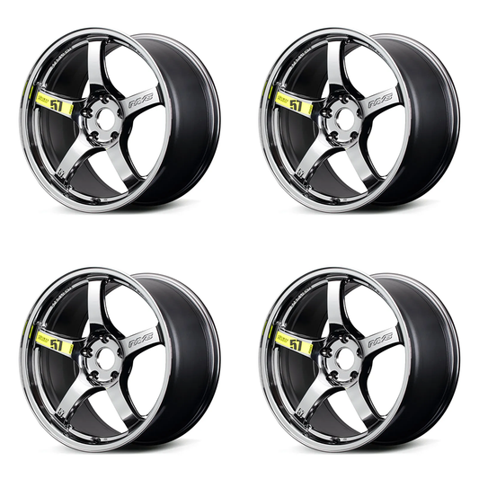 (set of 4) Gram Lights 57CR Rays Black Metal Coat | 17x7.0" +38mm | 5x114.3mm Wheel