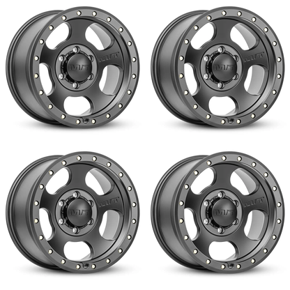 (set of 4) Mickey Thompson Canyon Pro Satin Black/Zinc | 17x9" -12mm | 6x135mm Wheels