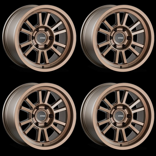 (set of 4) Konig HT1 Satin Bronze | 18x9" +0mm | 6x139.7mm Wheels