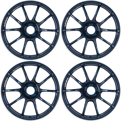 (set of 4) Advan RZII Racing Indigo Blue | 17x9" +45mm | 5x114.3mm Wheel