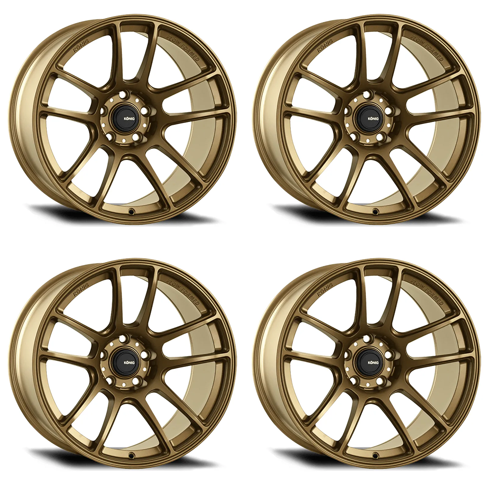 (set of 4) Konig Heliogram Matte Bronze | 17x8.5" +45mm | 4x100mm Wheel