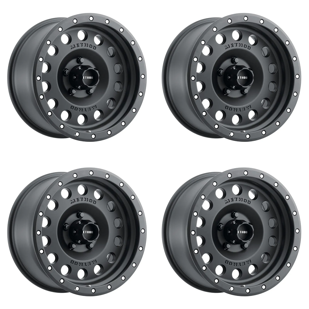 (set of 4) Method Wheels MR307 Matte Black | 17x8.5" +0mm | 5x5mm Wheel