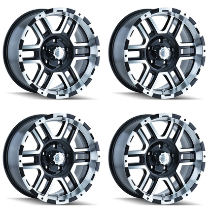 (set of 4) ION Wheels Type 179 Black/Machined | 16x8" +10mm | 6x139.7mm Wheels