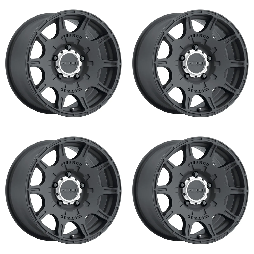 (set of 4) Method Wheels MR308 Matte Black | 17x8.5" +0mm | 5x5mm Wheel