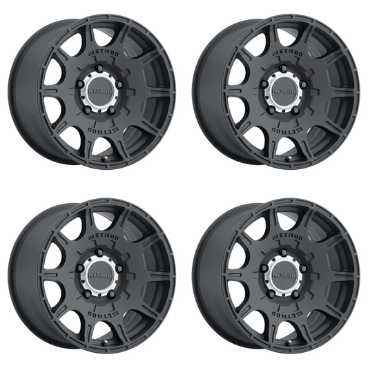 (set of 4) Method Wheels MR308 Matte Black | 17x8.5" +0mm | 5x5mm Wheel