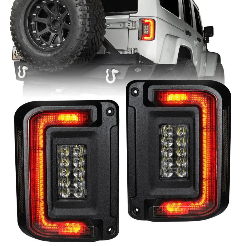 ORACLE JK Flush Mount LED Tail Lights | Jeep Wrangler JK (97-07/07-18) (5891-504-T)