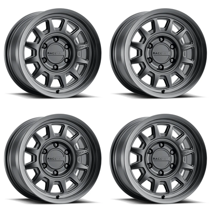 (set of 4) Raceline 952 Aero Satin Black | 17x8.5" +18mm | 6x135mm Wheel