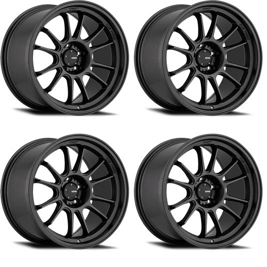 (set of 4) Konig Hypergram Matte Black | 17x10" +43mm | 4x100mm Wheels