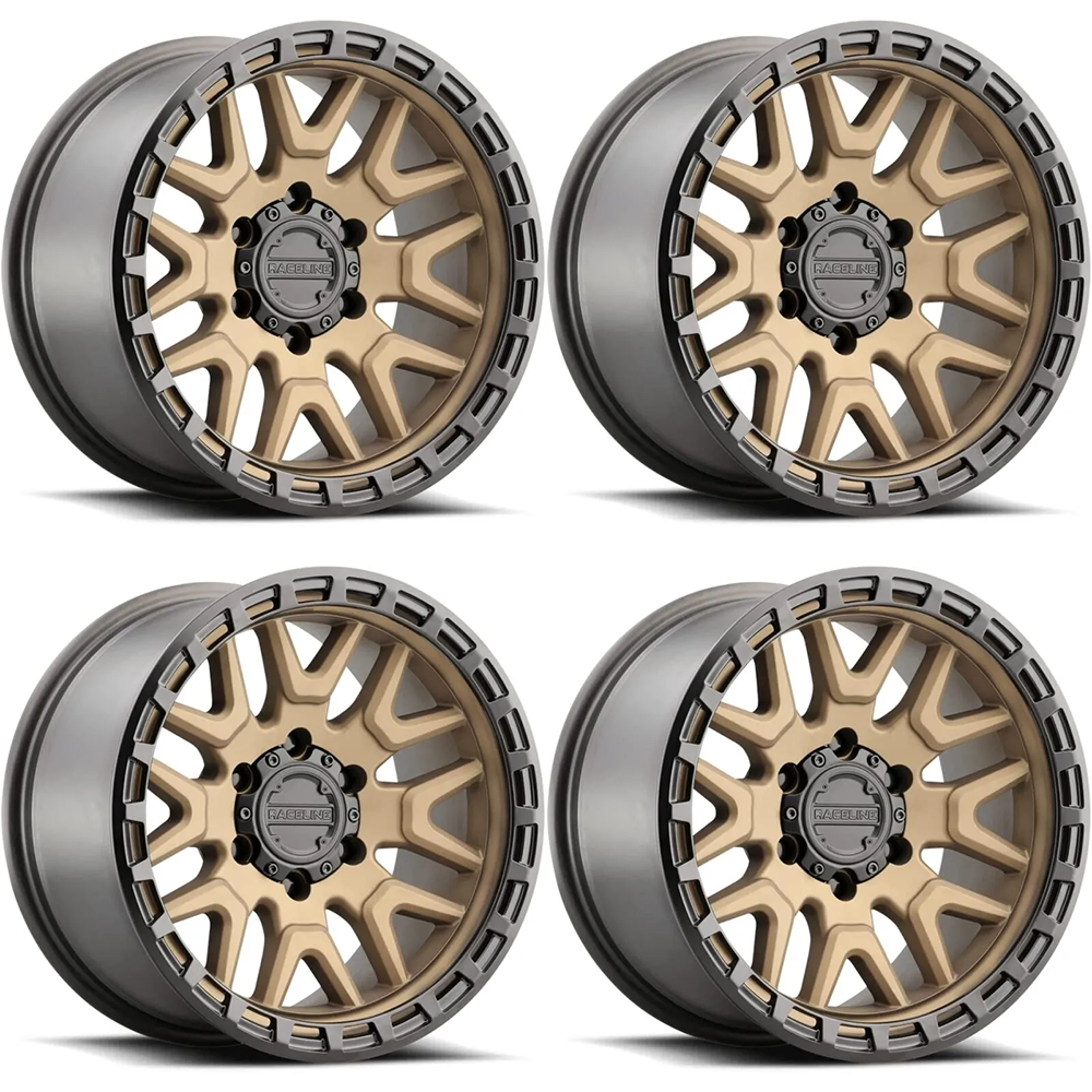 (set of 4) Raceline 953 Krank Bronze | 20x9" +0mm | 6x135mm Wheel