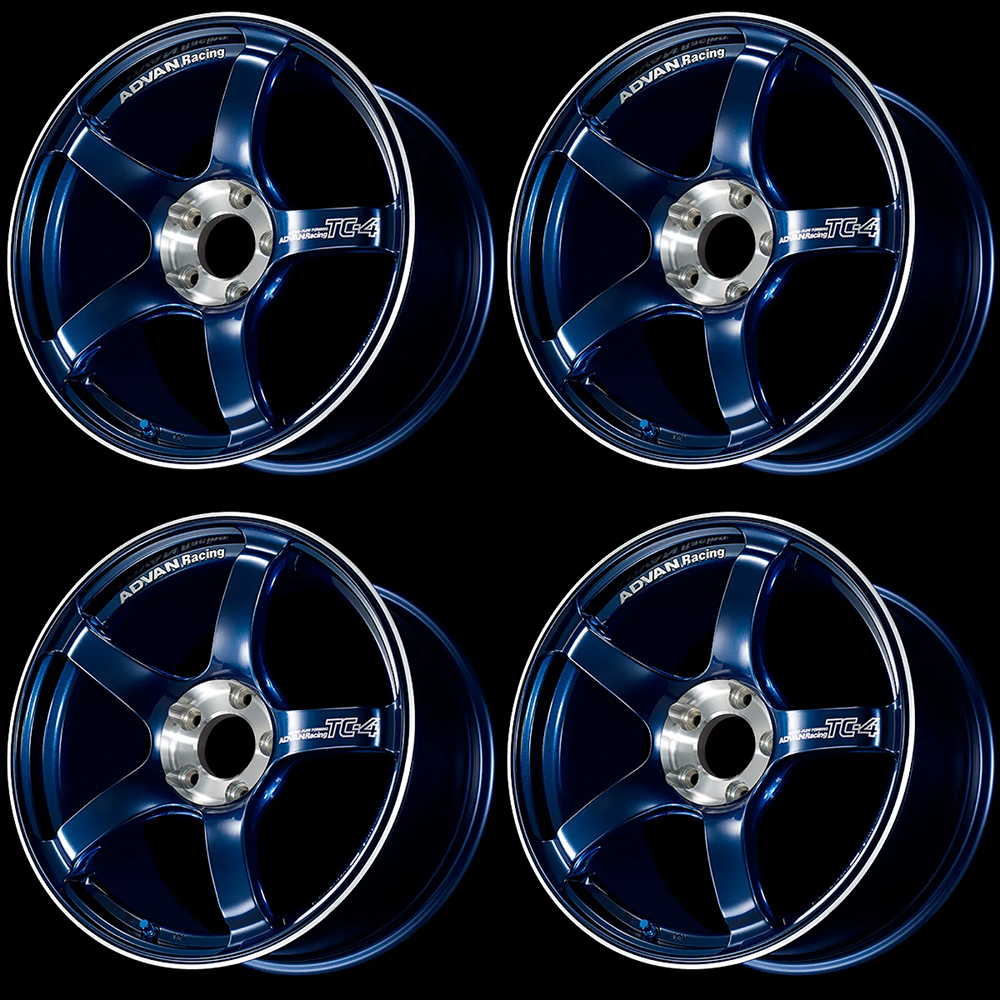 (set of 4) Advan TC-4 SE Racing Indigo Blue/Diamond Cut | 18x9.5" +45mm | 5x100mm Wheel