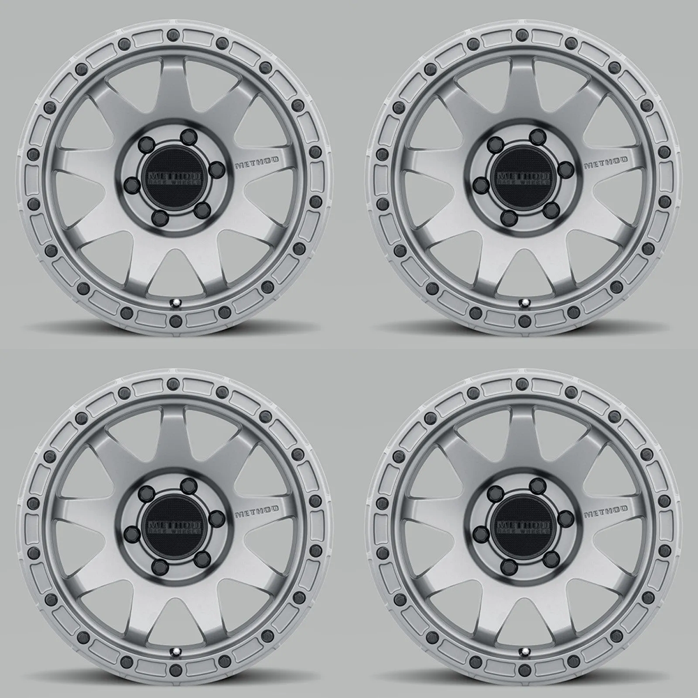 (set of 4) Method Wheels MR317 Matte Titanium | 18x9" +18mm | 6x135mm Wheel