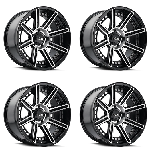 (set of 4) ION Wheels Type 149 Black/Machined | 20x9" -12mm | 8x165.1mm Wheels
