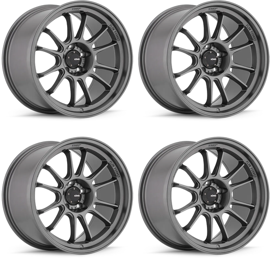 (set of 4) Konig Hypergram Matte Grey | 15x7.5" +35mm | 4x100mm Wheels