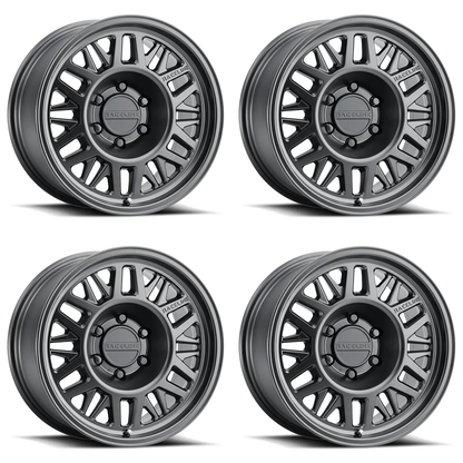(set of 4) Raceline 451 Ryno Satin Black | 17x8.5" +0mm | 6x139.7mm Wheel