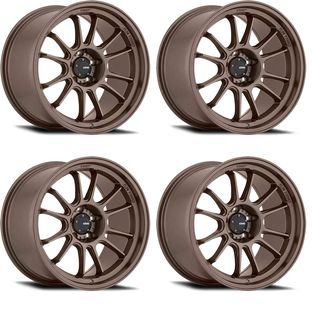 (set of 4) Konig Hypergram Race Bronze | 16x8" +38mm | 4x100mm Wheels