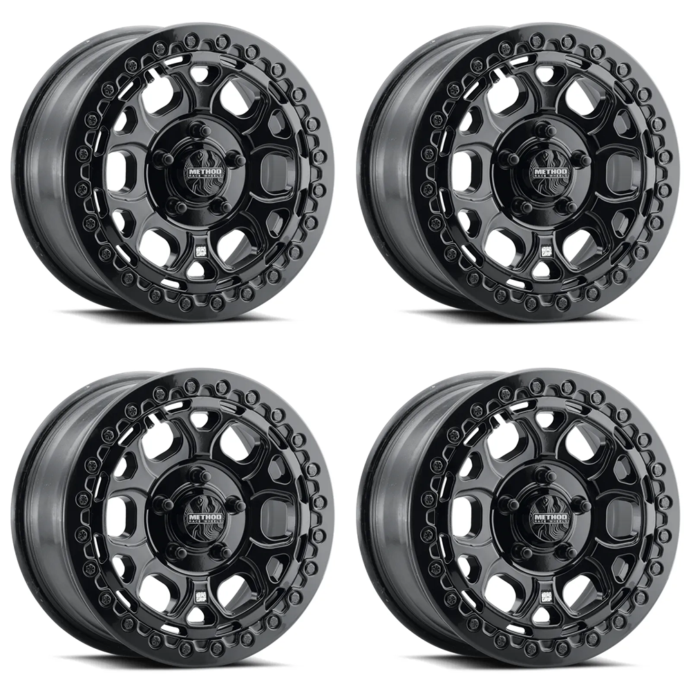 (set of 4) Method Wheels MR416 Gloss Black | 15x7" +55mm | 5x4.5mm Wheel