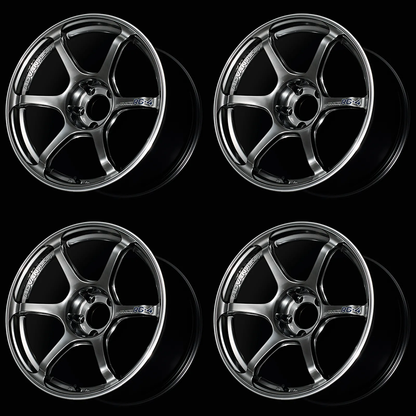 (set of 4) Advan RG-4 Racing Hyper Black/Ring | 17x9" +63mm | 5x114.3mm Wheel