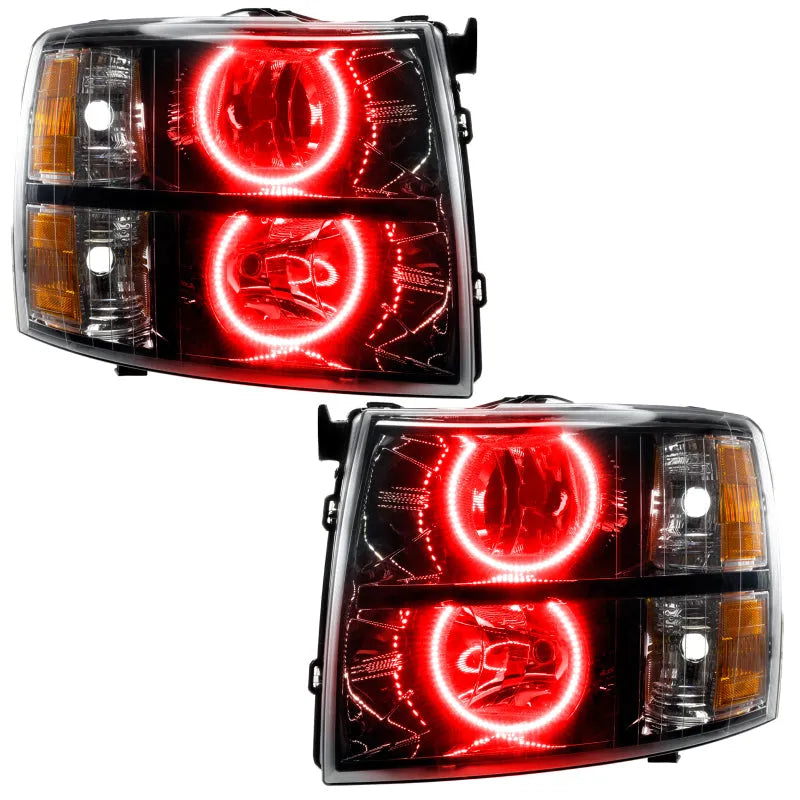 Oracle Silverado Halo Headlights | 07-13 F&R Red Round (7105-003)