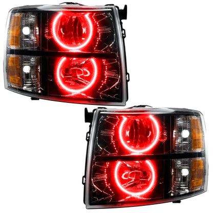 Oracle Silverado Halo Headlights | 07-13 F&R Red Round (7105-003)