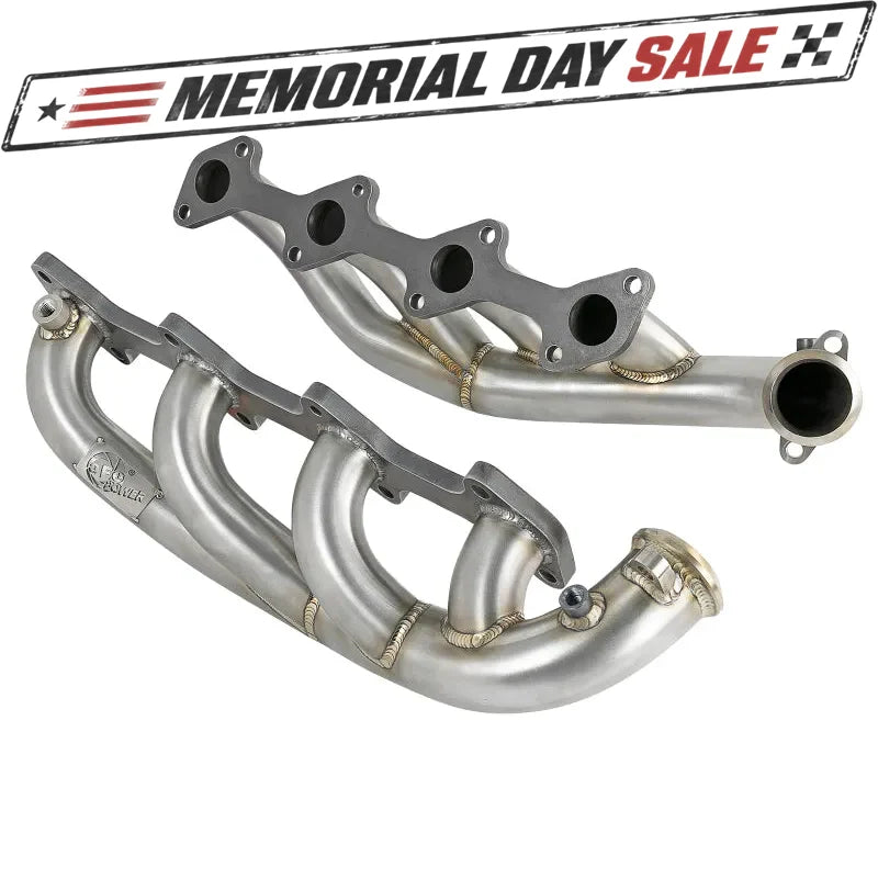 aFe Twisted Steel 1.75-2in 304 SS Headers | Ford Diesel V8-6.0L (03-07) (48-33022)