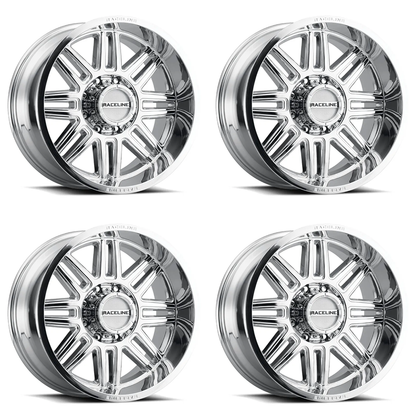 (set of 4) Raceline 948 Split Chrome | 20x10" -19mm | 6x135mm Wheel