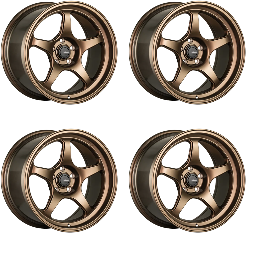 (set of 4) Konig Hyperspec Matte Bronze | 18x9" +42mm | 5x114.3mm Wheels