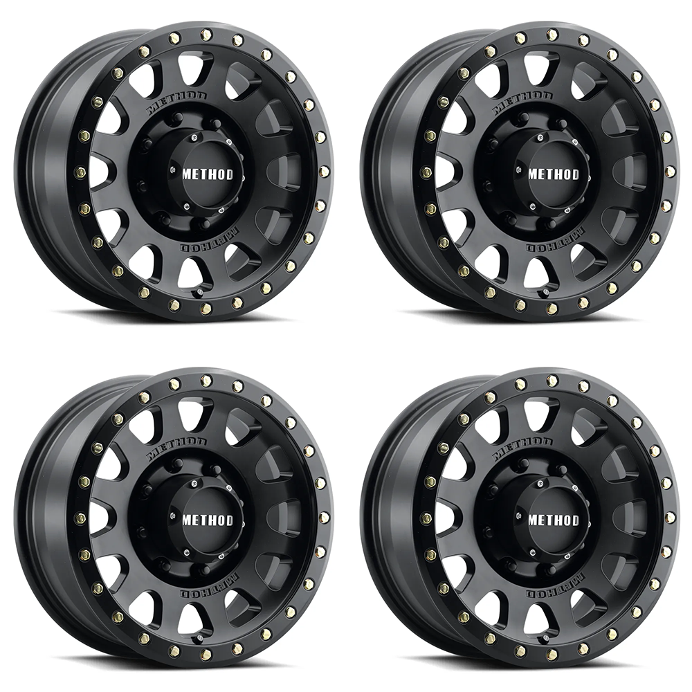 (set of 4) Method Wheels MR305 Matte Black | 16x7" +0mm | 8x6.5mm Wheel