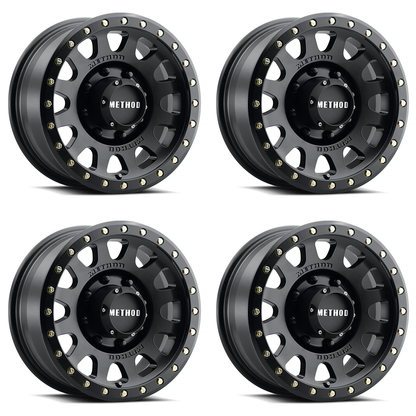 (set of 4) Method Wheels MR305 Matte Black | 16x7" +0mm | 8x6.5mm Wheel