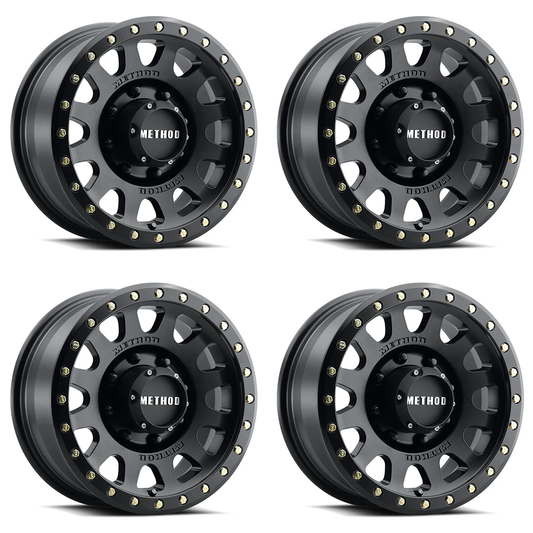 (set of 4) Method Wheels MR305 Matte Black | 16x7" +0mm | 8x6.5mm Wheel