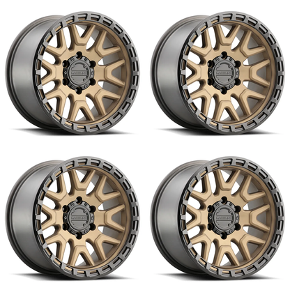 (set of 4) Raceline 953 Krank Bronze | 17x9" -12mm | 5x127mm Wheel