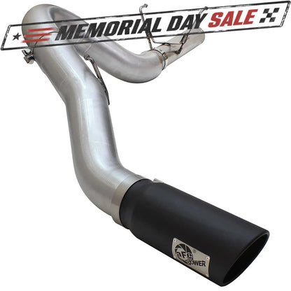 aFe MACHForce XP 5in Large Bore HD DPF-Back Exhaust w/ Black Tip | Dodge Trucks L6 6.7L (49-02051-1B)
