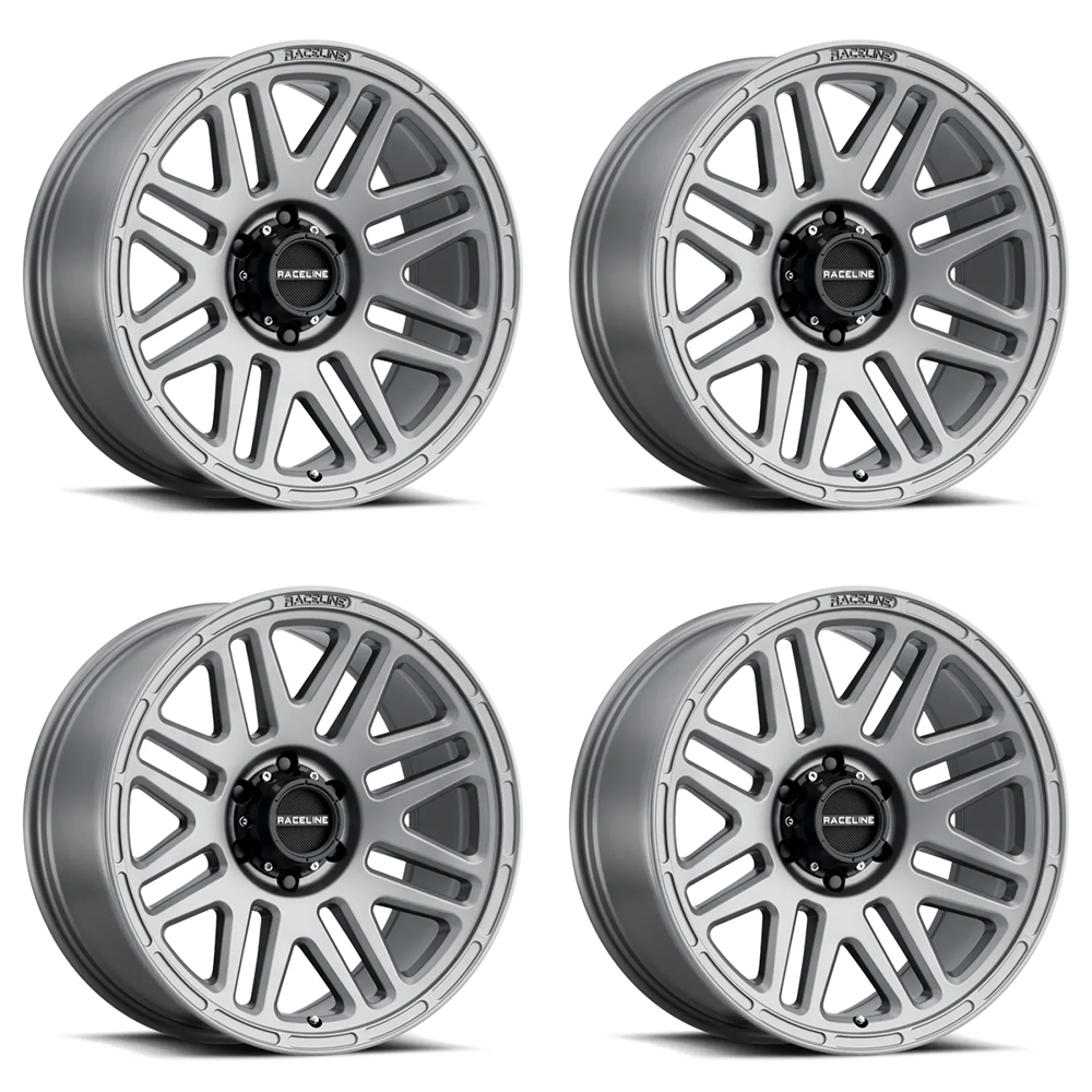 (set of 4) Raceline 944 Outlander Greystone | 16x8" +0mm | 5x114.3mm Wheel