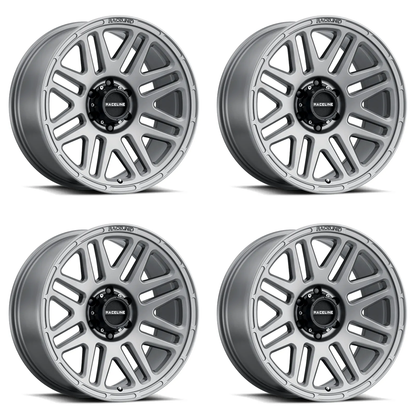 (set of 4) Raceline 944 Outlander Greystone | 16x8" +0mm | 5x114.3mm Wheel