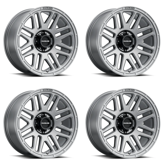 (set of 4) Raceline 944 Outlander Greystone | 16x8" +0mm | 5x114.3mm Wheel