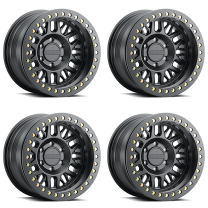 (set of 4) Raceline RT951 Ryno Satin Black Beadlock | 17x9" -12mm | 6x135mm Wheel