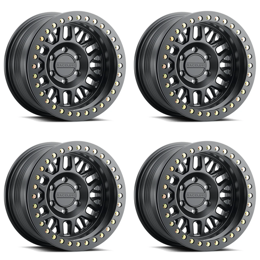 (set of 4) Raceline RT951 Ryno Satin Black Beadlock | 17x9" -12mm | 6x135mm Wheel