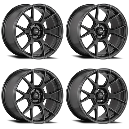 (set of 4) Konig Ampliform Dark Metallic Graphite | 17x8" +40mm | 5x100mm Wheel