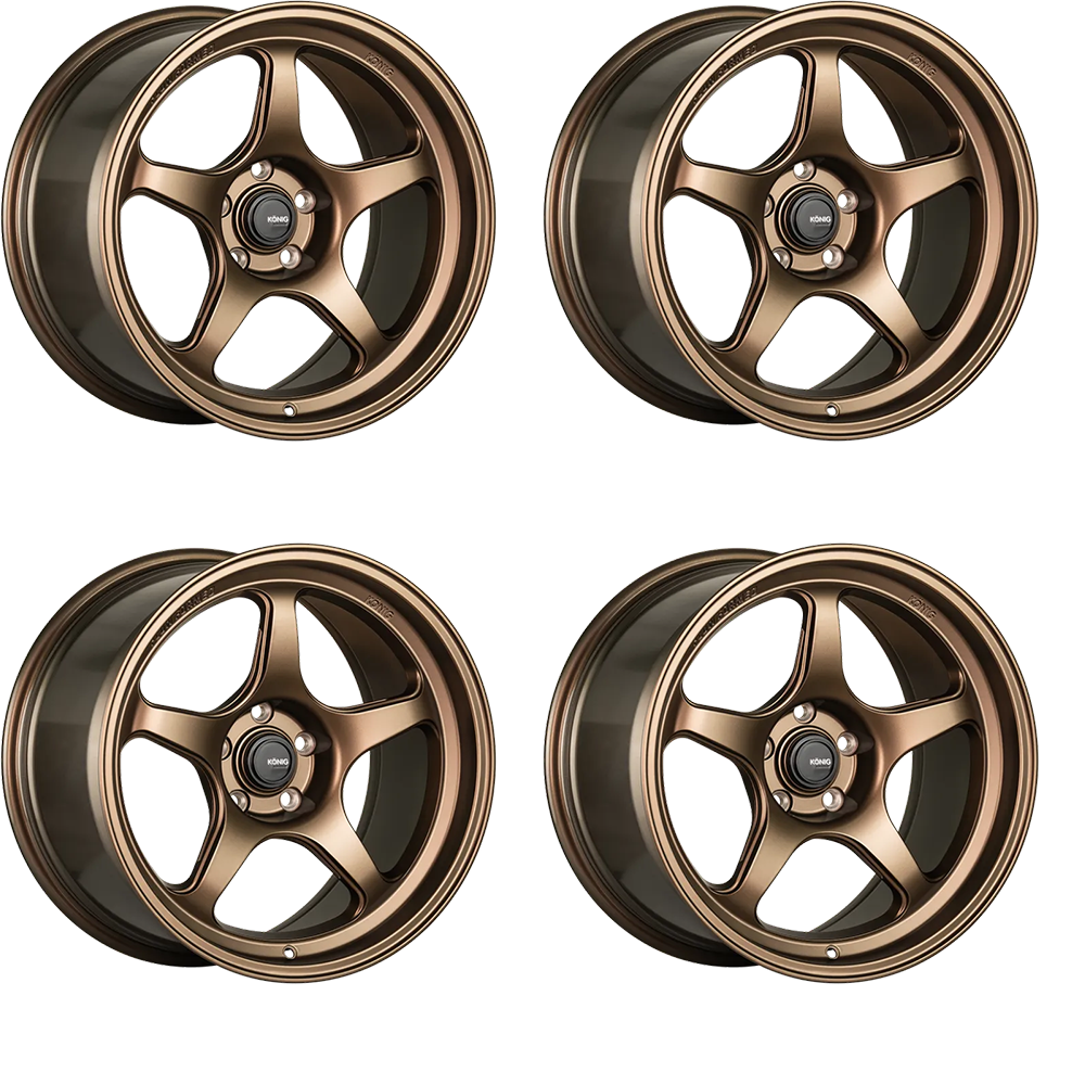 (set of 4) Konig Hyperspec Matte Bronze | 17x9" +40mm | 5x114.3mm Wheels