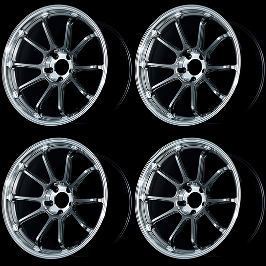 (set of 4) Advan RZ-DF2 Diamond Cut/Hyper Platinum Black | 19x9.5" +29mm | 5x114.3mm Wheel