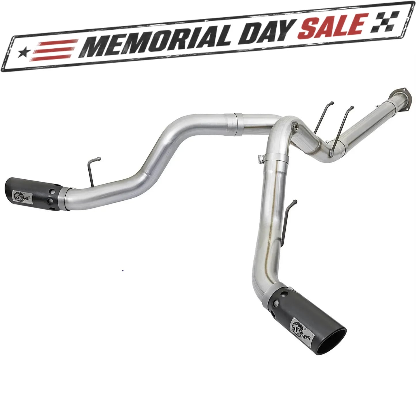 aFe ATLAS 4in DPF-Back Alum Steel Exhaust w/ Black Tip | Ford Diesel Trucks V8-6.7L (17) (49-03092-B)