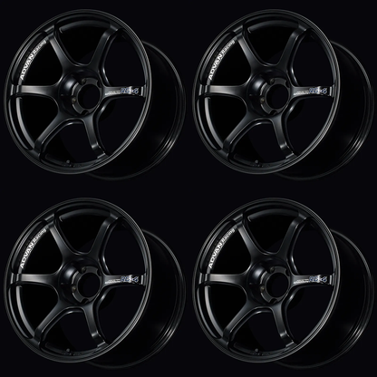 (set of 4) Advan RG-4 Semi Gloss Black | 17x9.5" +50mm | 5x114.3mm Wheel