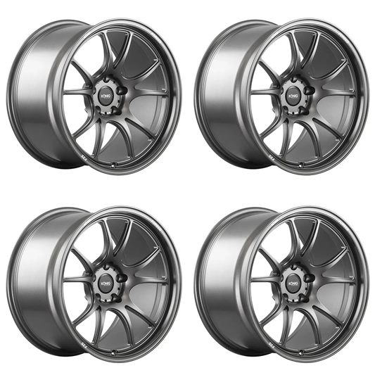 (set of 4) Konig F3S Satin Charcoal | 19x12" +65mm | 5x130mm Wheel