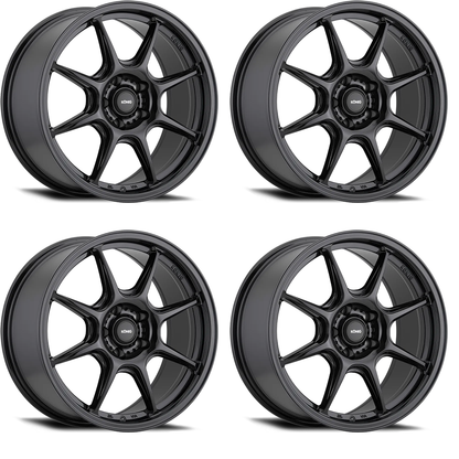 (set of 4) Konig Lockout Gloss Black | 15x7" +38mm | 4x100mm Wheels