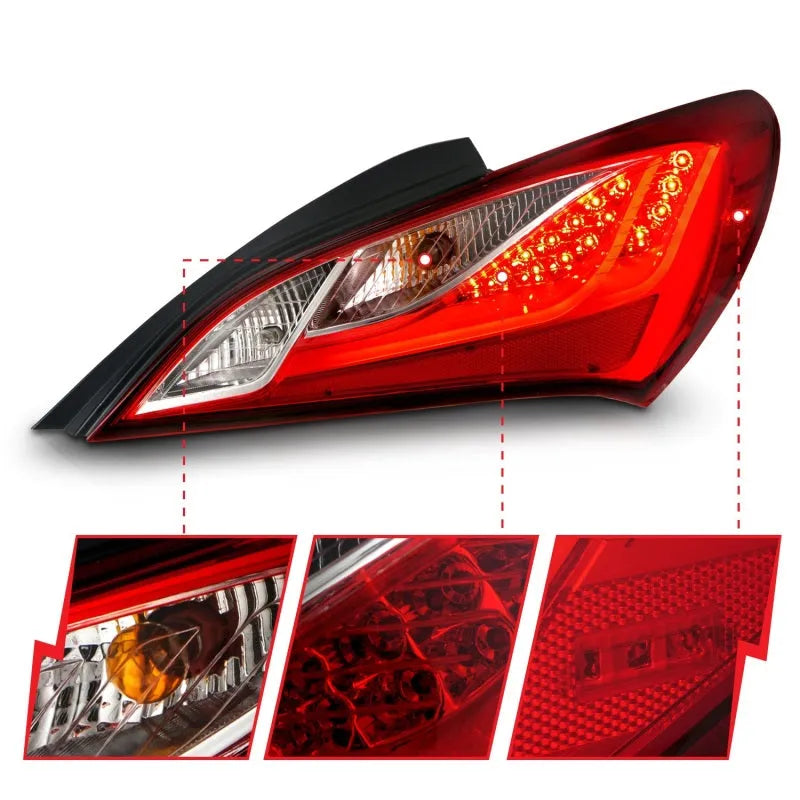 ANZO 10-13 Hyundai Genesis Coupe LED Taillights | All models (321334)