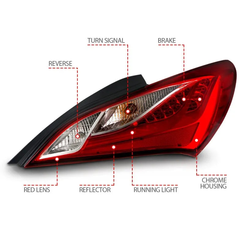 ANZO 10-13 Hyundai Genesis Coupe LED Taillights | All models (321334)