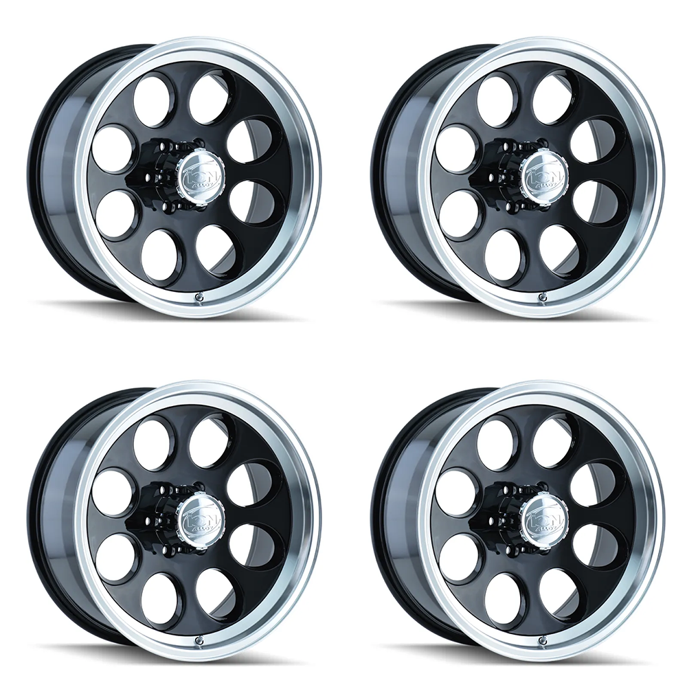 (set of 4) ION Wheels Type 171 Black/Machined | 17x9" +0mm | 5x114.3mm Wheels