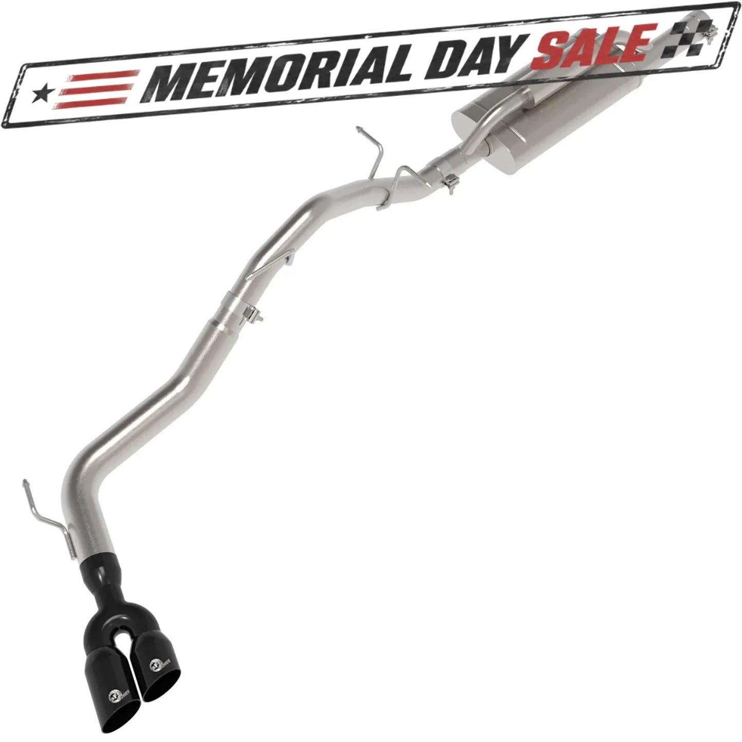 aFe 2.5-3in Vulcan Series Cat-Back Exhaust w/ SS Black Tip | Ford Ranger L4-2.3L (24+) (49-33148-B)
