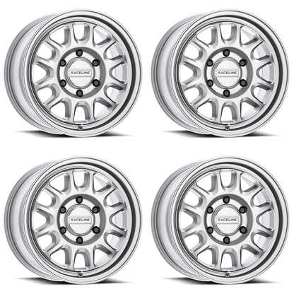 (set of 4) Raceline 958 Rogue Machined CC | 17x8.5" +0mm | 5x127mm Wheel