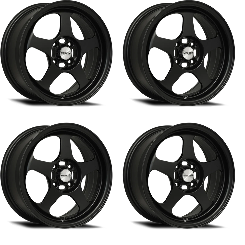(set of 4) Konig Maxxim Air Matte Black | 15x6.5" +38mm | 4x100mm Wheels